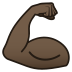 💪🏿 flexed biceps: dark skin tone display on JoyPixels